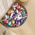 thumbnail image 4 of Half Round Door Flower Bunny Flower Egg Mat Half Moon Rug Washable Durable Semi Circle Carpet Floor mats for Indoor Outdoor Bathroom Kitchen Patio Hearth Rug Laundry Room Home Decoration, 4 of 5