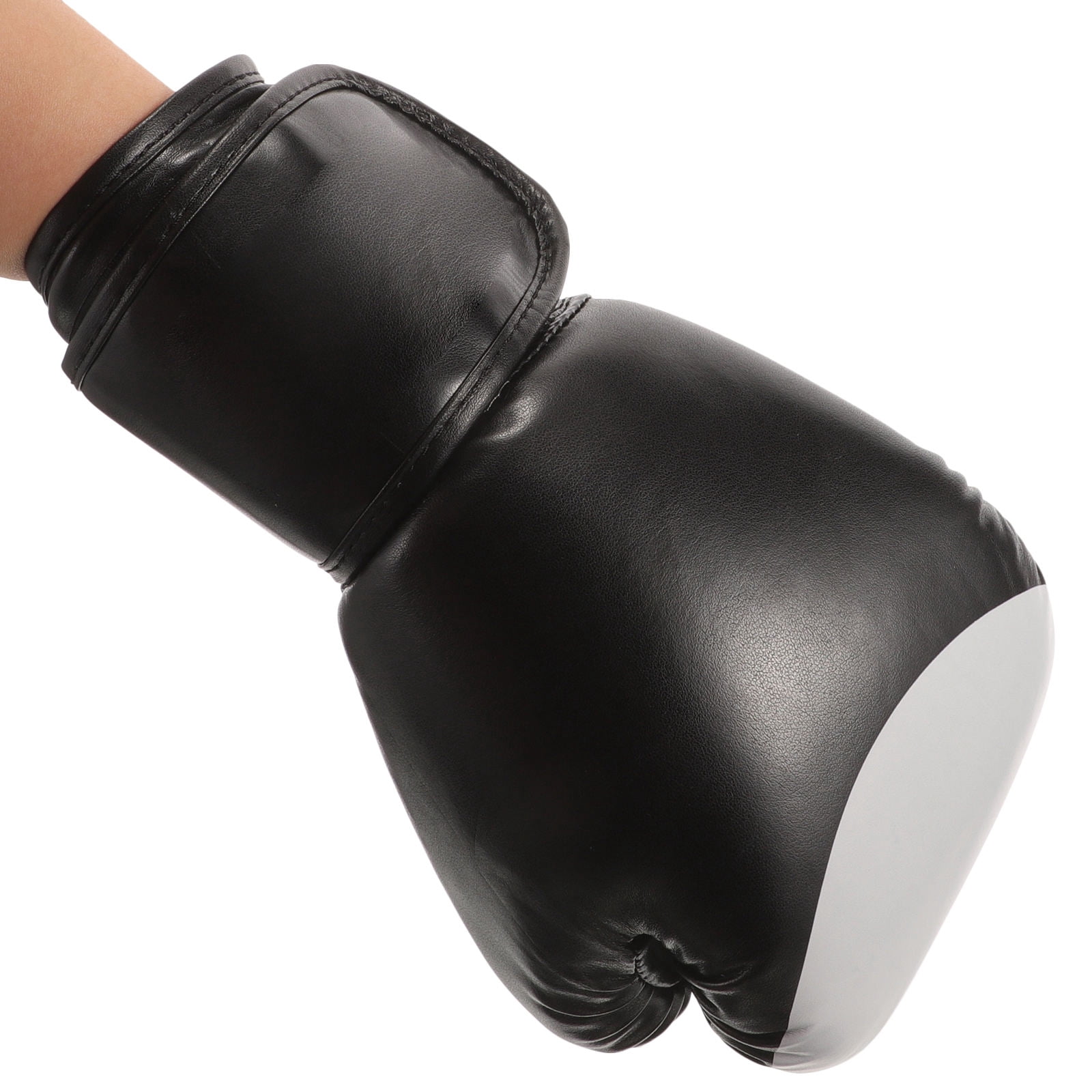 UPOUART 1Pair Training Boxing Gloves Black PU Anti Wear Gloves for Kickboxing Muay Thai Fitness