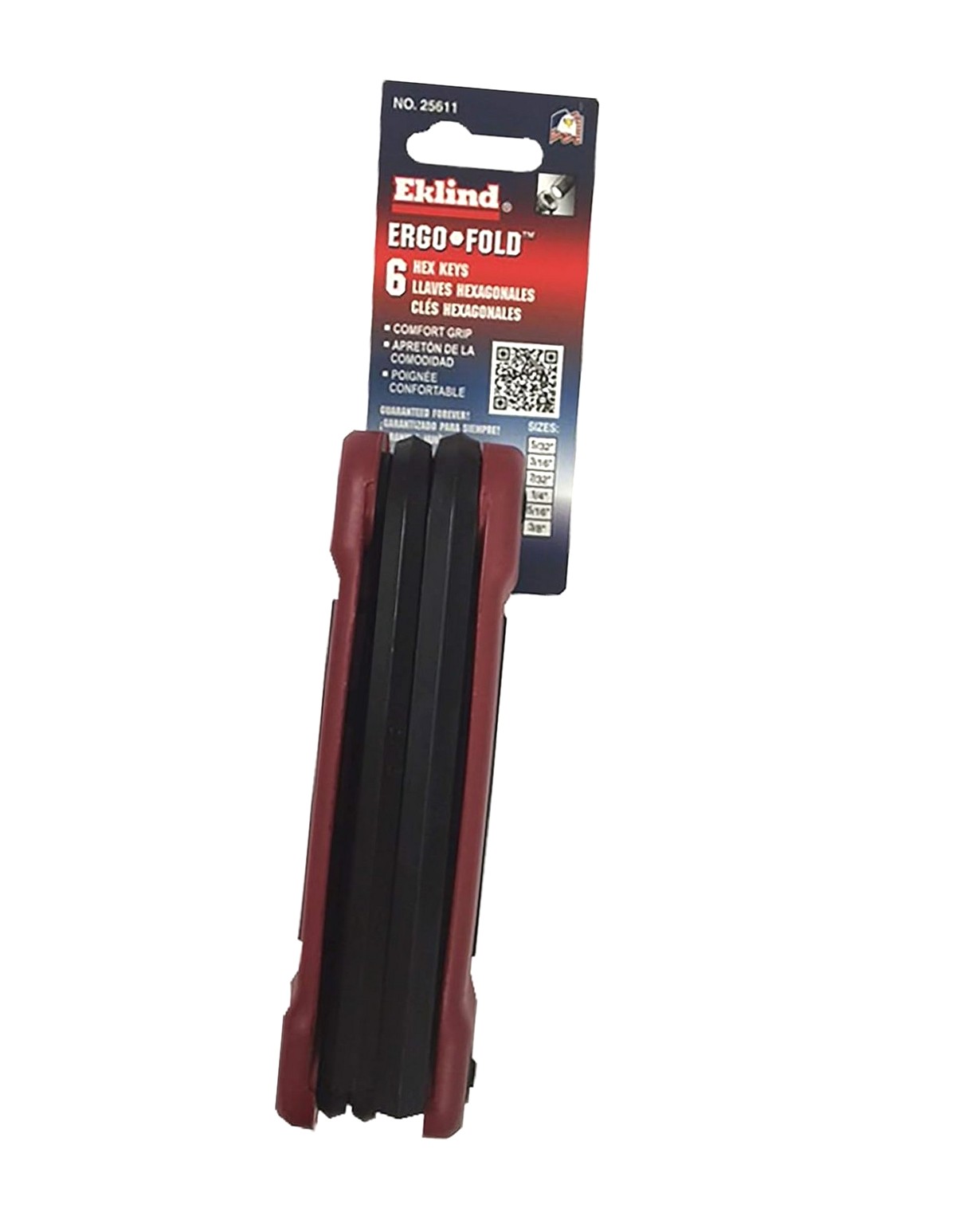 Bybiment EKLIND 25611 Ergo-Fold Foldable Hex Key Wrench - 6-piece set SAE Inch Sizes 5/32-3/8