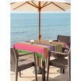 thumbnail image 4 of Square Outdoor Tablecloth with Umbrella Hole Colorful Striped Outside Table Cloth Waterproof Patio Table Cover Modern Stripes Vintage Farmhouse Zipper Tablecloths for Picnic Party Camping 54x54 Inch, 4 of 8