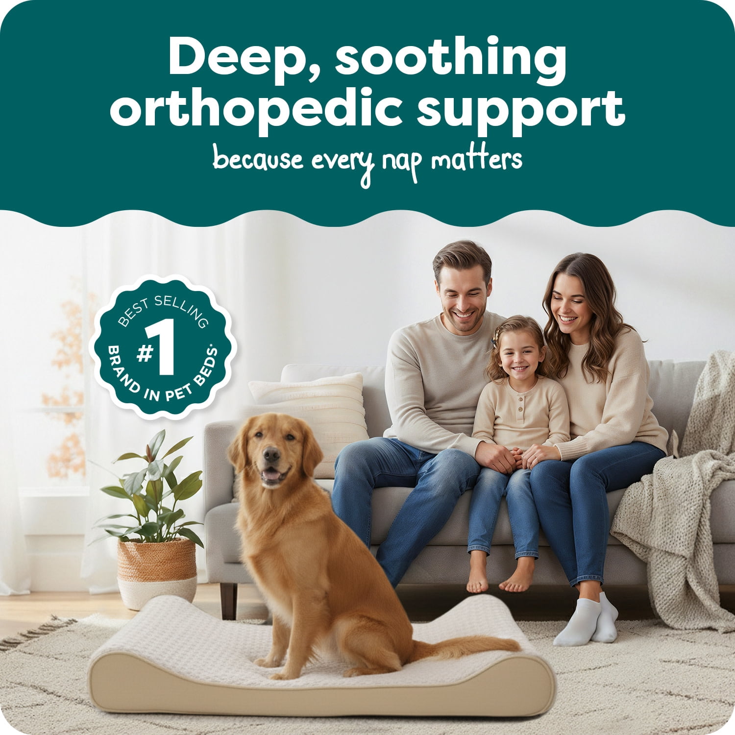 FurHaven Orthopedic Dog Bed for Large Dogs, Luxe Lounger Contour Mattress with Solid Orthopedic Foam Slab for Joint Support, Removable Washable Cover, Jumbo XL, Plush Suede, Cream