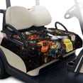 thumbnail image 2 of FKELYI Vintage Flower Cat Print Golf Cart Seat Cover with 4 Front Pockets Foldable Design Golf Cart Seat Towel Blanket for EZGO Yamaha Club Cars, Quilted Padding, 2 of 7