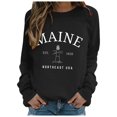 thumbnail image 1 of EHQJNJ Sweat à Capuche Blanc pour Femmes, Mode Imprimé Lettre, Col Montant, Grande Taille, 1 of 6