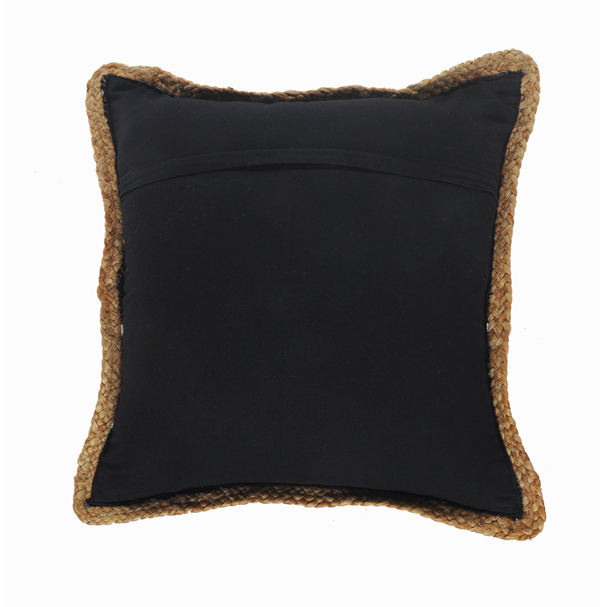 Laddha Home Designs Handwoven Striped Cotton Throw Pillow Cover - 18" - Black and White