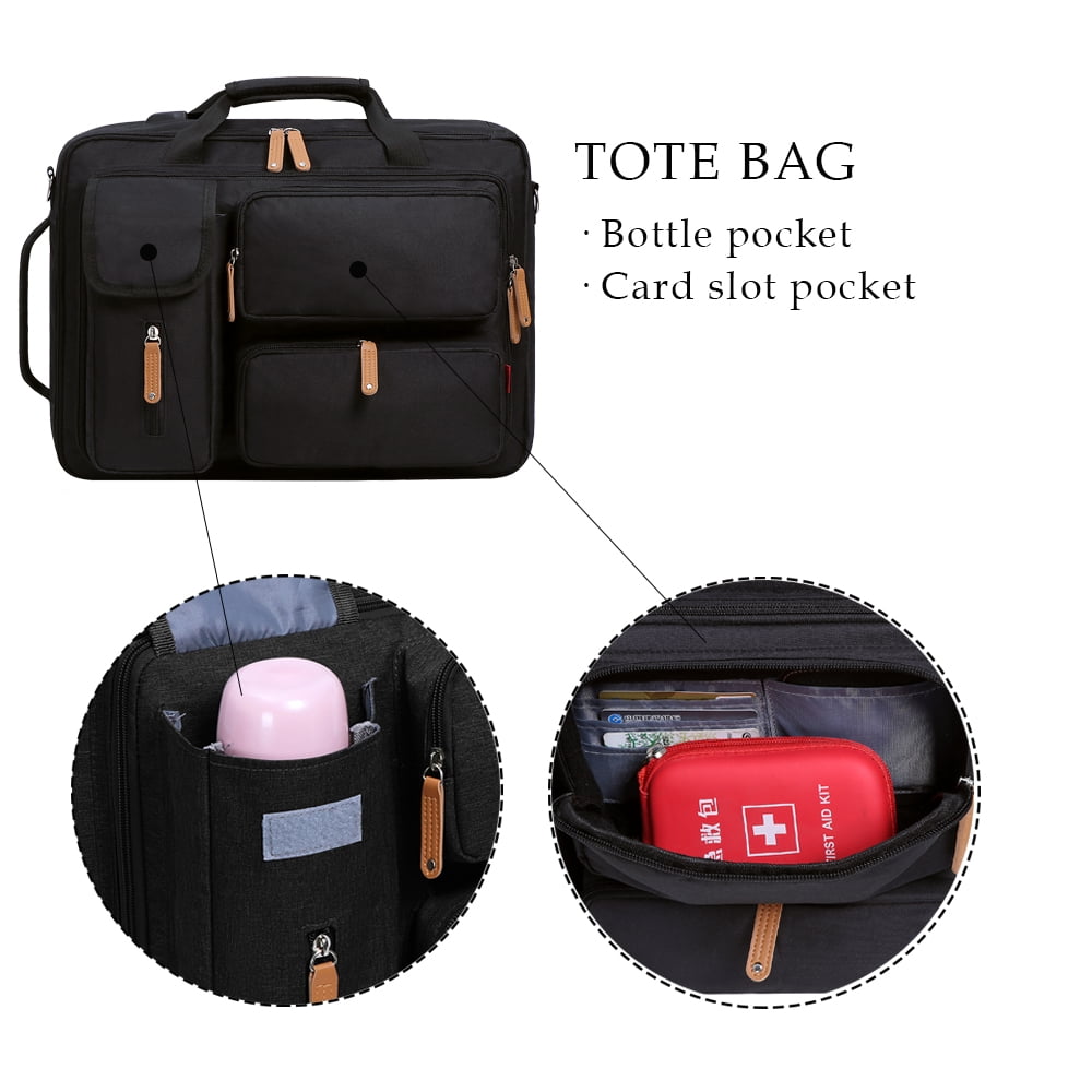 Baby Diaper Backpack - Large Capacity Waterproof Nappy Bag with Insulated Pockets and 14-inch Laptop Compartment, Large Daypack Business Weekender Luggage Backpack for Momm Dad （Black）