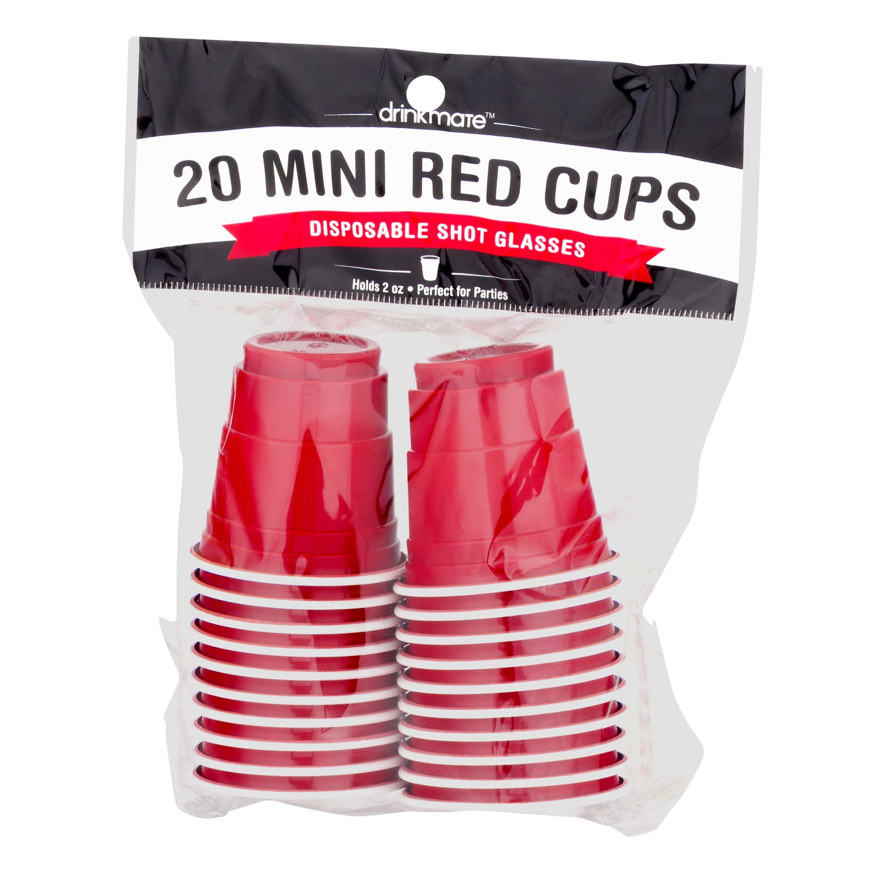 DrinkMate Disposable Shot Glasses Red