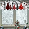 thumbnail image 2 of Christmas Kitchen Curtains Valances 3 Piece Set,Red Merry Xmas Pine Trees Balls Ornament Snowflakes Rod Pocket Kitchen Curtain over Sink Window,Farmhouse Cafe Curtains for Holiday Winter Decor 36, 2 of 7