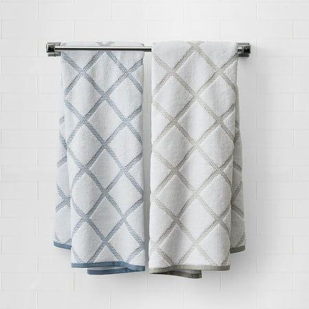 Better Homes & Gardens Diamond Drop Bath Towel, Blue Linen
