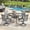 Gray Table-Gray Chairs, variant on VOXBIN 5 Pieces Patio Dining Set – 40.6" Round Outdoor Table with 4 Swivel Chairs, Walnut Table and Brown Chairs