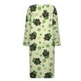 thumbnail image 4 of Yuyamidu Dachshund Womens Robes Lightweight Long Nightgown Green Leaf Bathrobe for Women Sexy Long Sleeves Sleepwear Pajamas Size L St. Patrick's Day Dressing Gown Robe for Girls, 4 of 7