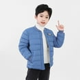 thumbnail image 2 of LUOGENLI Girls Winter Jackets Kids Boys Girls Coat Winter Jacket Soild Color Outwear Windproof Warm Coat Jacket Children's Clothing Kids Down Jackets Girls Blue 5-6 Years, 2 of 5