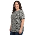 thumbnail image 3 of Disney Women's Plus Size Minnie Mouse T-Shirt Gray Tee Hearts All-Over Print, 3 of 6