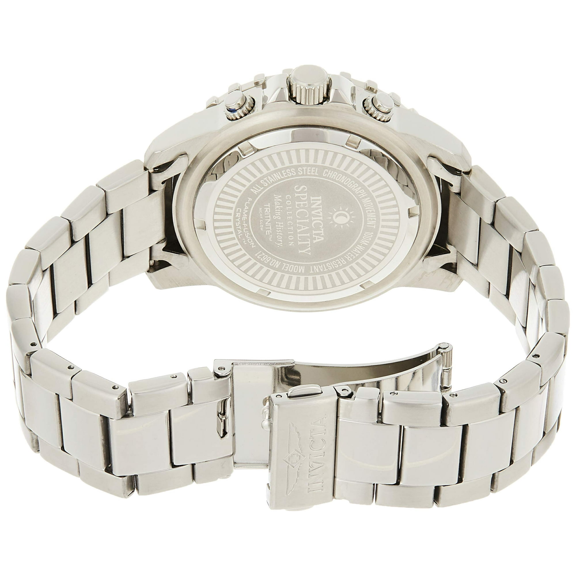 Invicta Men s Chronograph Stainless Steel Watch Specialty Quartz Blue Dial 6621