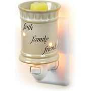 Dawhud Direct Plug-In Wax Warmer for Scented Wax and Essential Oils - Ceramic Faith Family Friends Fragrance Warmer with Night Light - Ideal for Wax Melts and Tarts.