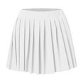 thumbnail image 4 of EDFBUYKRS Female Skirts Sequin Skirt Solid Color Mini Pleated Skirt for A Line High Waist Flared Skirt with Zipper Casual Stretch Short Skirts, 4 of 4