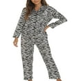 thumbnail image 2 of Women‘s Pajama Set Print Long Sleeve Button Down Tops + Pants 2-Piece Sleepwear Loungewear, 2 of 5