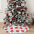 thumbnail image 5 of Lsque Sweet Red Fruit Print Christmas Tree Skirt, Tree Skirt with Ties or Velcro, Perfect for Holiday Decorations, Halloween, and New Year-30", 5 of 7
