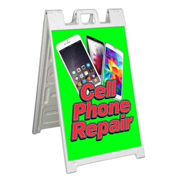 Cell Phone Repair (24" X 36") Standard A-Frame Signicade, Includes Decal Applied To Stand