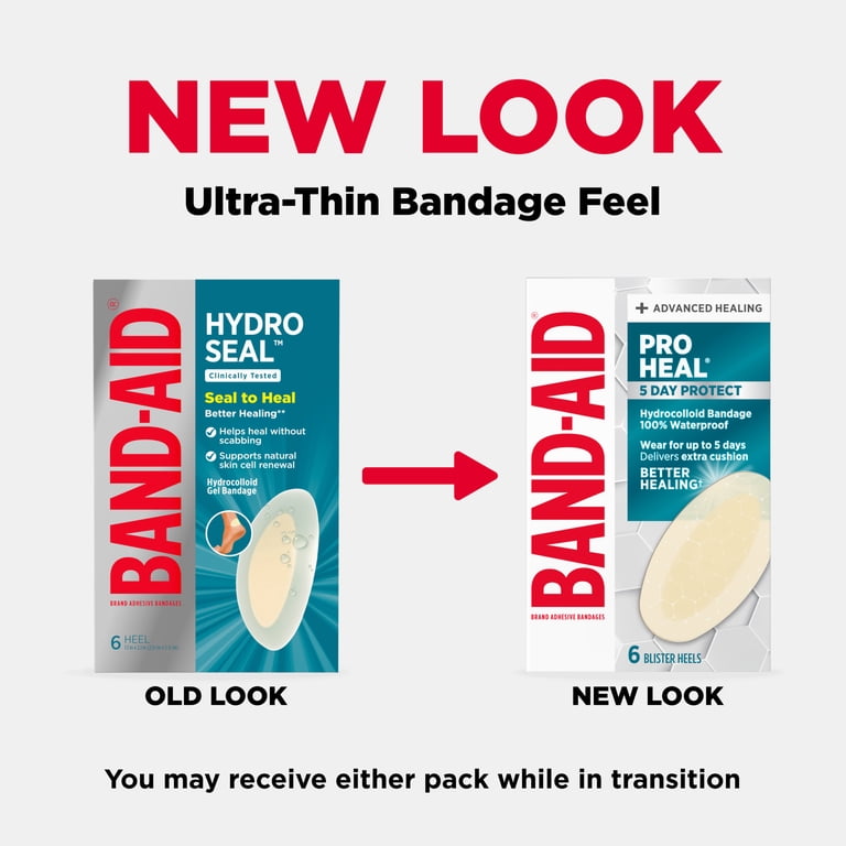 BAND-AID Brand Pro Heal Hydrocolloid Blister Bandage, Waterproof, 6 Count  HSA/FSA Eligible - Walmart.com