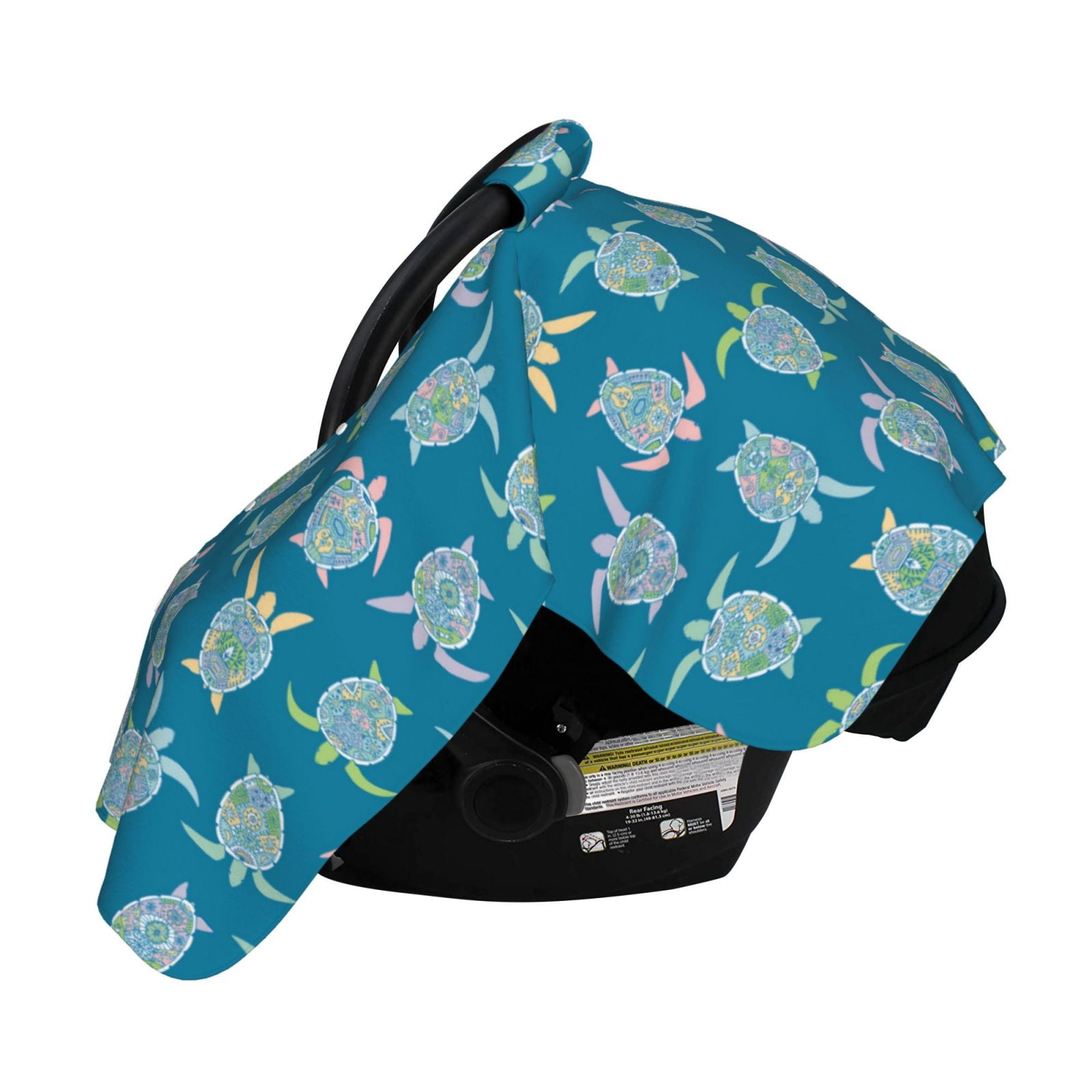 Naloa Sea Turtle Baby Car Seat Cover, Breathable Baby Carrier Cover, Multiuse Baby Carrier Cover & Nursing Breastfeeding Cover