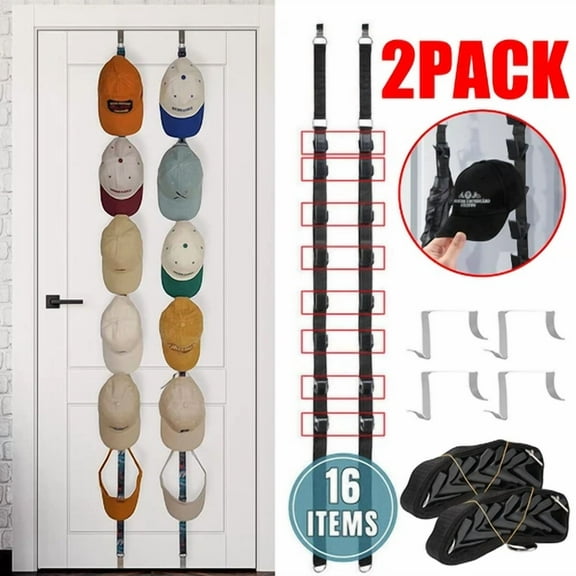 Hat Rack Organizer For Baseball Caps Holder Hanger Stand Display Door Wall Mount