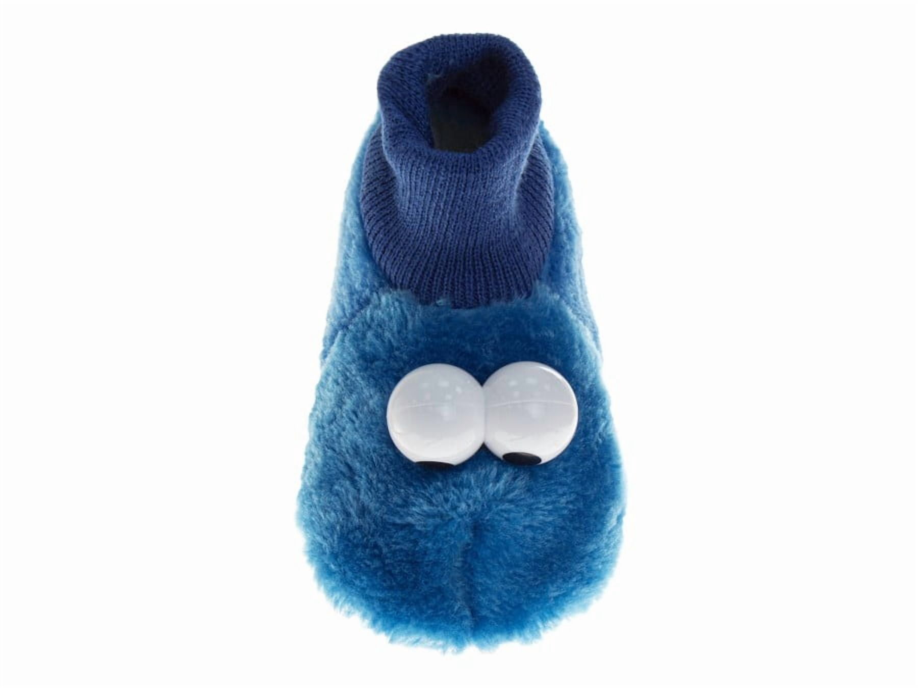Sesame Street Kids Curious Cookie Monster Dual Sizes Slippers. (Toddler Little Kids)Blue, Size: 7-8