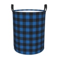 thumbnail image 6 of Lsque Blue Black Plaid pattern Laundry Hamper Basket, Tall Woven Rope Hamper Basket for Clothes, Lightweight Storage Basket, Collapsible Waterproof-, 6 of 8