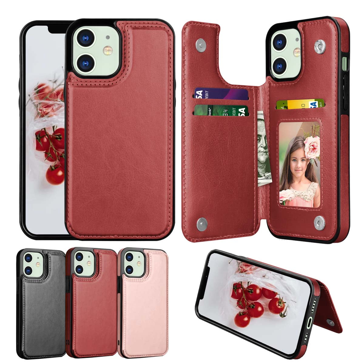 iPhone 12 Pro Max Case, iPhone 12 Pro Max Wallet Case, Takfox