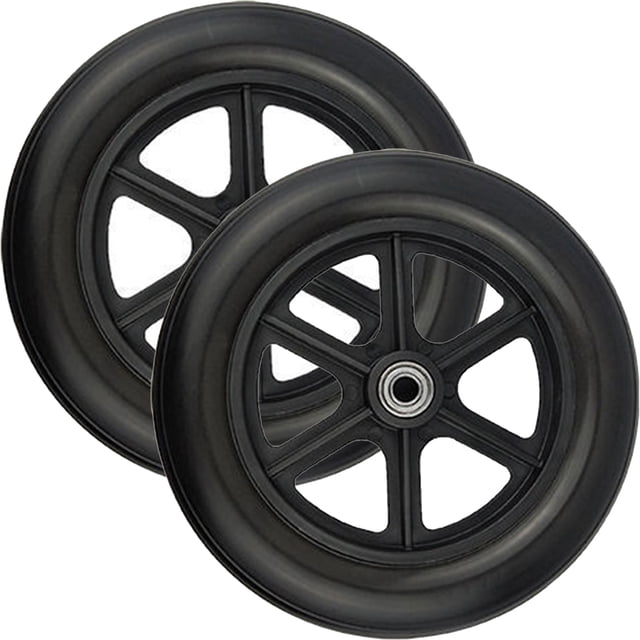DEEPCRAFF 2 Pcs Remplacement Polyvalent de Roue avant de Fauteuil Roulant Silencieux Lisse Durable Noir