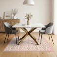 thumbnail image 3 of ODIKA Pink Farmhouse Boho Blush Toned Bird Trellis Decorative Vintage Non-Slip Chair-Friendly for Dining Room, Under Table, Home Office, 3 of 7