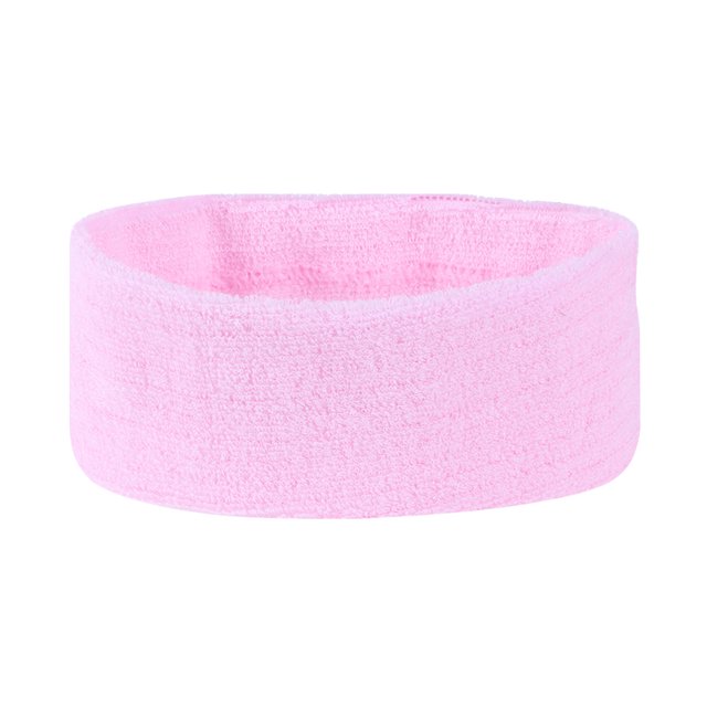 Deportes Yoga Sweatbands Spa Facial Diadema Maquillaje Wrap Head Terry Cloth Diadema Ajustable Toalla (Rosa)