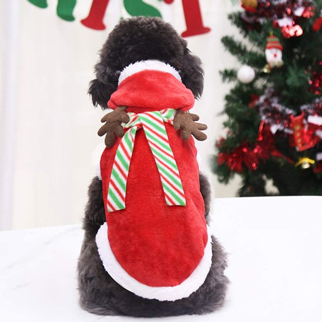Disfraz de alce de franela de otoño e invierno para mascotas, disfraz de Navidad, talla L (bufanda gratis) ShuxiuWang 8390613577290