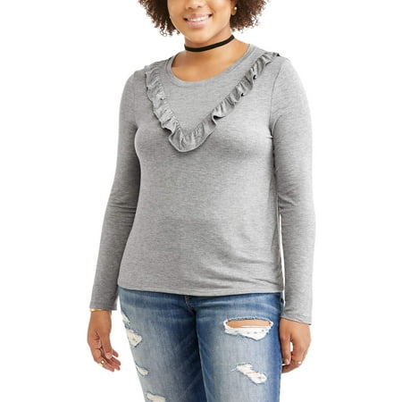 Juniors' Plus Ruffle Top