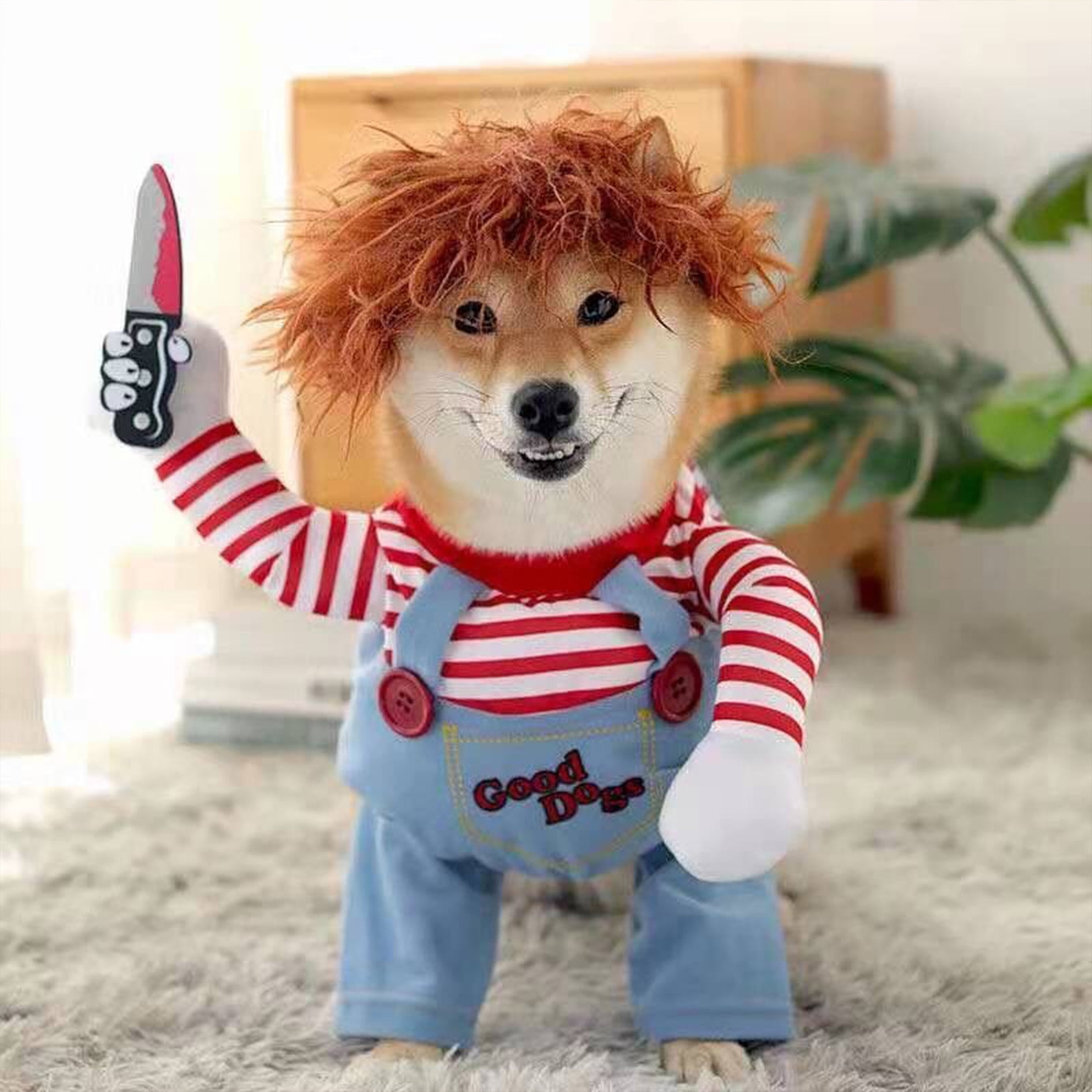 RKZDSR Chucky Dog Costumes, Cute Halloween Cat Dog Costumes Pet Cosplay