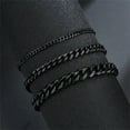 thumbnail image 4 of Hip Hop Stainless Steel Cuban Chain Bracelet For Women 3 5 7 mm Simple Stainless Steel Men Bracelet Gold Color Jewelry, 4 of 5