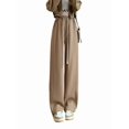 thumbnail image 2 of Women Sweatpants Wide Leg Drawstring Workout Casual Baggy Pants High Waist Khaki S, 2 of 8