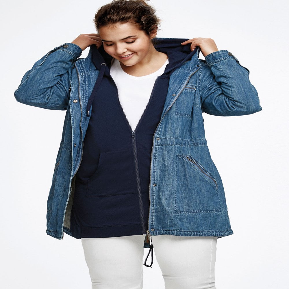 Veste en jean femme avec capuche sale