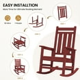thumbnail image 4 of KINGYES Outdoor Rocking Chair HDPE All Weather Patio Rocker for Porch Garden Lawn, Red, 4 of 9