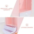 thumbnail image 3 of ADDHAT 1Ud Organizador De Cosméticos Con Doble Puerta Y Cajón Para Escritorio En Color Rosa, 3 of 8