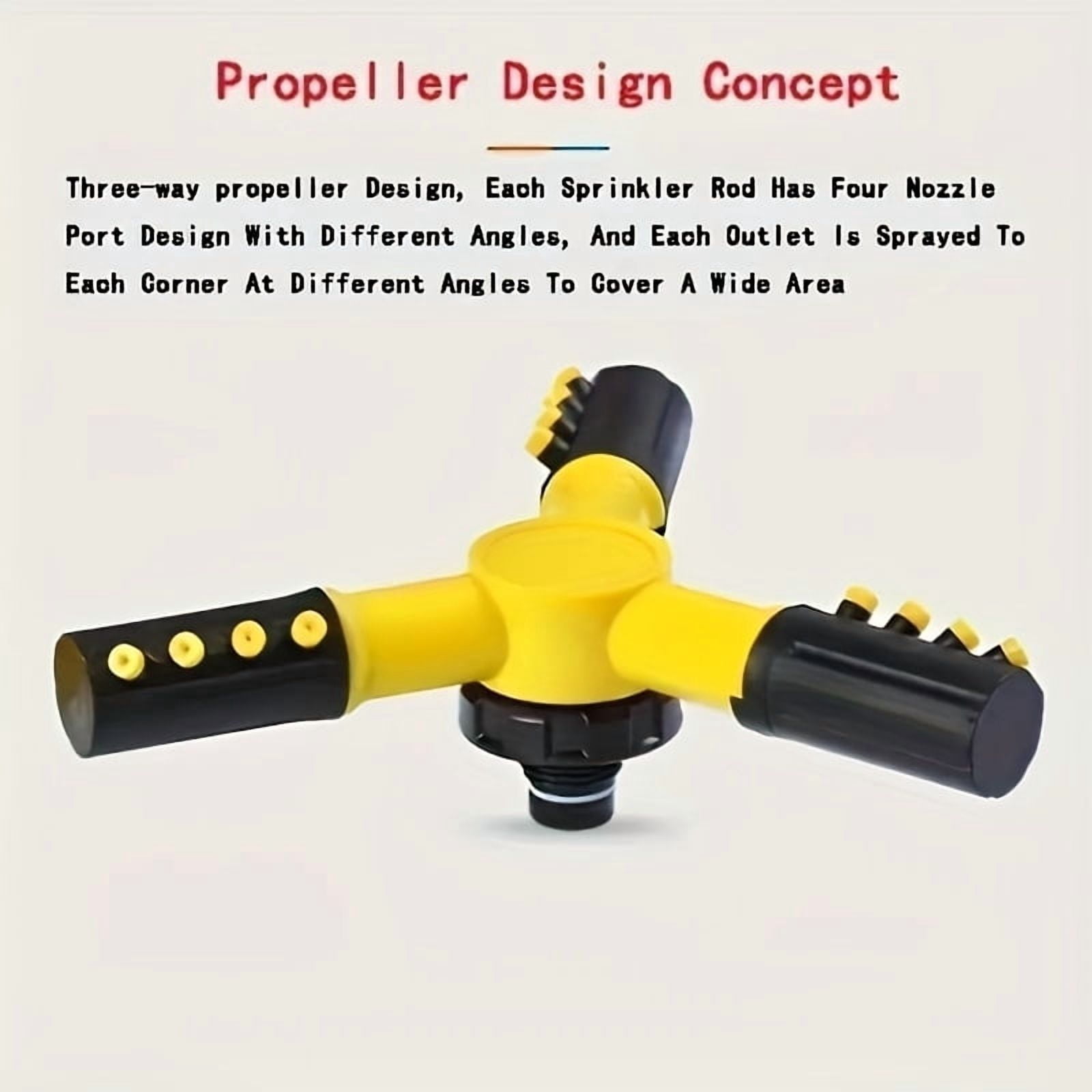 360-Degree Automatic Rotating Sprinkler Head - Durable Plastic, No Battery Needed, Ideal for Lawn & Garden Irrigation