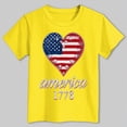 thumbnail image 2 of TOWED22 American Flag Holiday Tops for Girls 4th of July Patriotic Shirts Tee T-Shirts Soft Cotton Comfort(Yellow,11-12 Y), 2 of 5