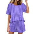 thumbnail image 1 of COM1950s Shorts pour Femmes, Ensembles de Pyjama pour Femmes, Haut de Pyjama à Col Rond à Manches Courtes et Pantalon, Pyjamas pour Femmes, Ensemble de Pyjama pour Femmes, Pantalons pour Femmes, 1 of 6