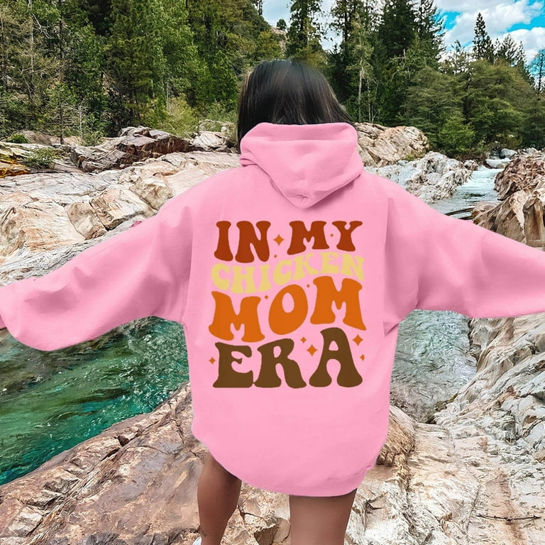 ERFCXS Tops for Teens Oversized Hoodies Fleece Sweatshirts Word Graphic Vintage Hoodie Trendy Sweatshirts Preppy Clothes Long Sleeve Sweatshirt Tops Hoodies Y2K Cute Shirts Clothes for Women Pink L Wa...