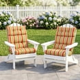 thumbnail image 3 of EAGLE PEAK Tufted Outdoor/Indoor High Back Patio Chair Cushion, Set of 2, 46 x 22 in,Rainbow, 3 of 10