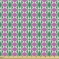 thumbnail image 1 of Abstract Fabric by the Yard, Design of Ornamental Diamond Shapes Classic Natural, Decorative Upholstery Fabric for Sofas and Home Accents, Pale Fuchsia Jade Green by Ambesonne, 1 of 5