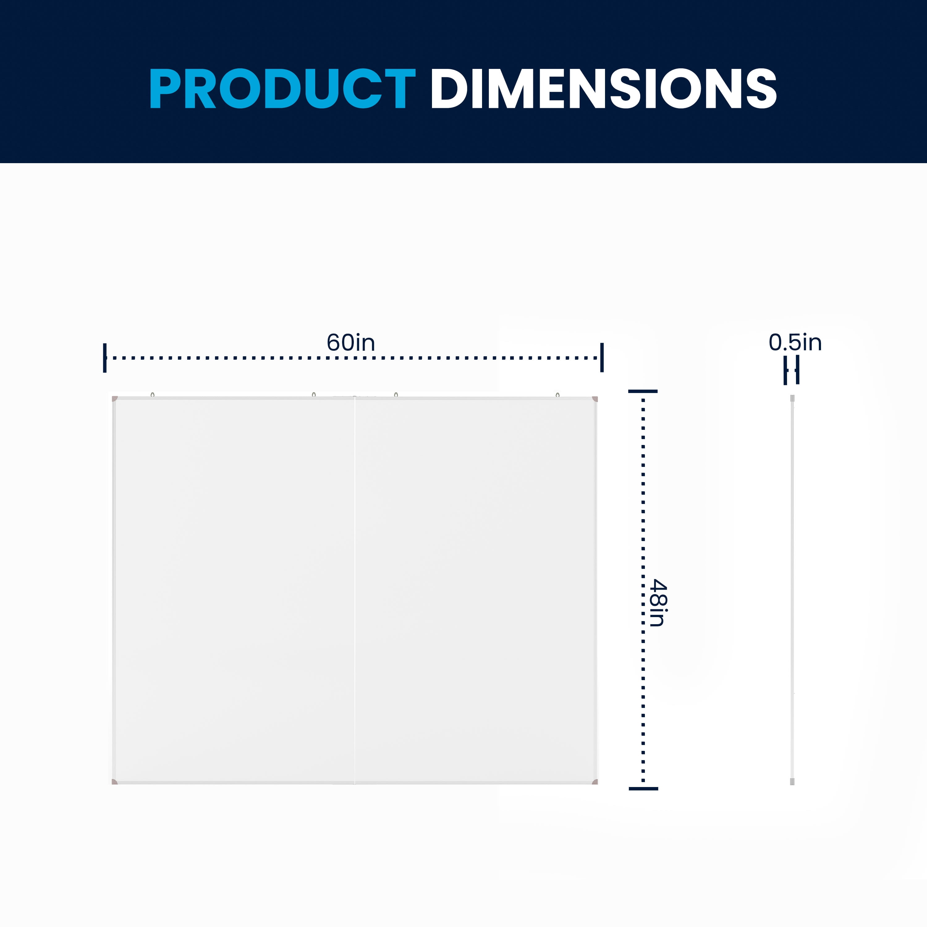 Emma + Oliver 60" x 48" Dry Erase Board for Wall with Aluminum Whiteboard Frame and Removable Marker Tray, 3 Markers, 1 Eraser, 6 Magnets Included