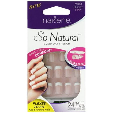 Nailene So Natural Ultra Flex Pink French Short (Best Shape For Natural Nails)