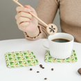 thumbnail image 6 of Pofeuu St. Patrick's day Print Leather Coasters Set of 6, Round Cups Mugs Mat Pad for Home Kitchen Heat Resistant Drink Coasters,Square, 6 of 7