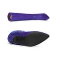 thumbnail image 4 of BLISSFUL STEP Valentine's Women's Sparkle Glitter Stiletto Heel Knee High Boots Purple 6, 4 of 6