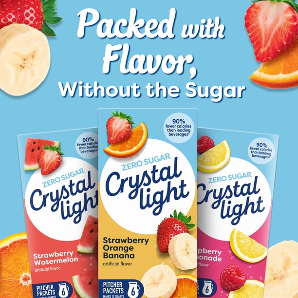 Crystal Light Drink Mix, 6 Pitcher Packets, for Flavorful